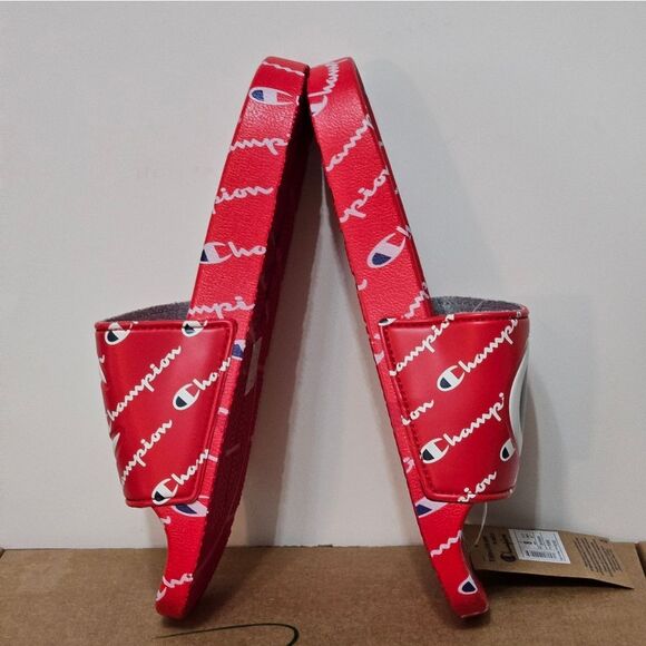 Champion, Mens Slides in Red, White, and Blue. Size 8 - Picture 2 of 7